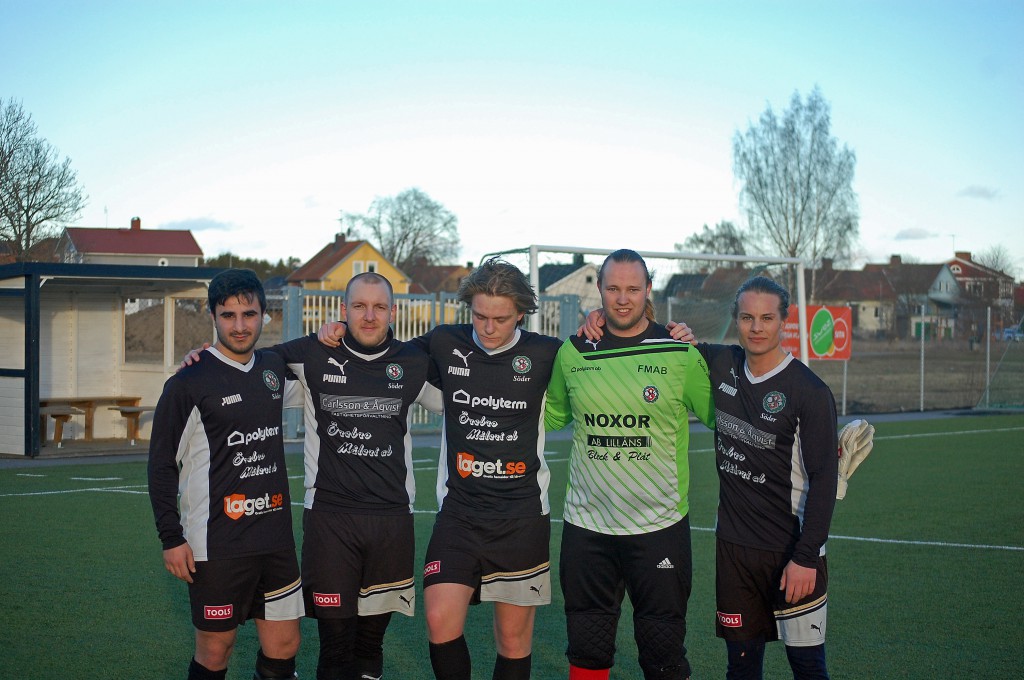 Fyra målgörare ch en straffräddare: Johnny Keyrouz, Mathias Dimberg, Sebastian Zettergren, Andreas Lundgren och Johan Karlsson.