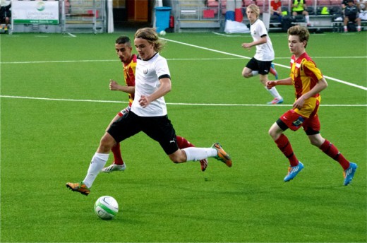 Carl Jägerhill tog över ansvaret som målgörare med sina två mål mot FK Luleå. (Foto: Peter Fardelin)